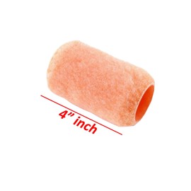 Wideskall Reusable Paint Roller Cover Refill 4" x 3/8" inch Nap Woven Polyester Washable PVC Plastic Core (Pack of 6)