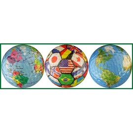 EnjoyLife Inc World Collection Globe/International Flags/Earth Golf Ball Gift Set