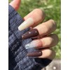 Mocha Glaze Handmade Nail Tips - Long Coffin / 모카