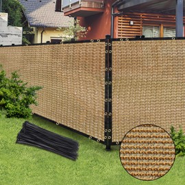 Sand 6FT X 50FT Outdoor Privacy Screen Fence & Mesh Shade Net Cover, Ideal for Garden and Backyard - Enhances Privacy for Fencing & Chain Link, Perfect for Patio Privacy Wall, Slats，Freestanding