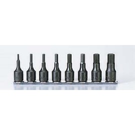 Kohken 3/8 (9.5 mm) SQ. Hex Bit Socket Rail Set, Total Length: 2.0 inches (52 mm), Set of 8 RS3012M/8-L52