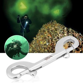 Tbest Double Carabiner Diving Double End Bolt Snap, 316 Stainless Steel Double Carabiner Diving Carabiner Snap Hook Swivel Eye Bolt Snap Clip Hook for Divers