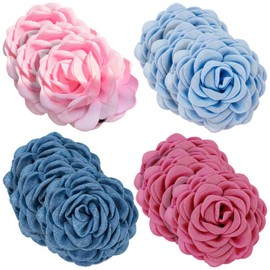 Rose Flower Claw Clip Set, 12 PCS Cloth Hair Clips, Large Floral Hair Accessories for Women and Girls, Secure Grip, Multiple Colors, Elegant Updo Holder for Thick or Thin Hair