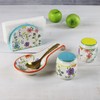 Euro Ceramica Charlotte 3-Piece Table Accessory Set, Watercolor Floral Design