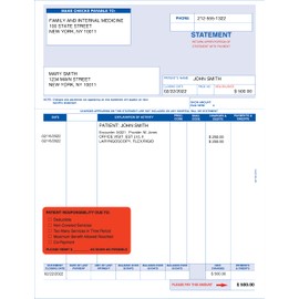 Patient Responsibility Billing Label, Fluorescent Red, 3-1/4” x 1-3/4”, Doctor Stuff, Insurance Balance Clarification Stickers, Permanent Adhesive, 250 Stickers/Box
