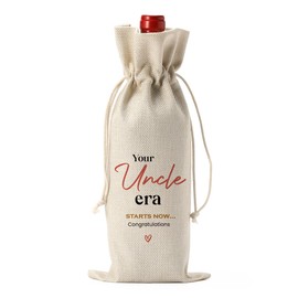 Funny Uncle Pregnancy Baby Announcement Gifts: You Uncle Era Starts Now Wine Bottle Bag