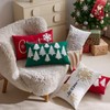 yeshttdy Merry Christmas Pillow Covers 12x20 Inch Embroidery Snowflake Xmas