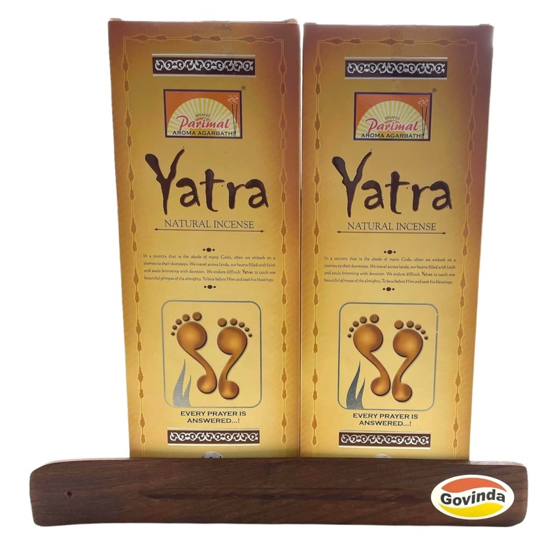 Govinda Incense Stick Holder Bundle with Parimal Yatra Natural Incense