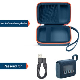 Carry Case Compatible with JBL Go 4 Portable Bluetooth Speaker Box Pro Sound - Bag Only (Blue)