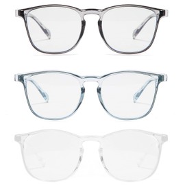 Aroncent 3 pieces blue light filter goggles, protective glasses, anti-blue light for everyday use, online lessons, Non-metal tp, b