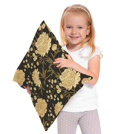 Moslion Throw Pillow Cover Retro Floral Vintage Style Peony Spring Summer Wildflowers Leaves Oriental Square Pillow Case Cushion Cover for Home Car Decorative Cotton Linen 20x20 Inch