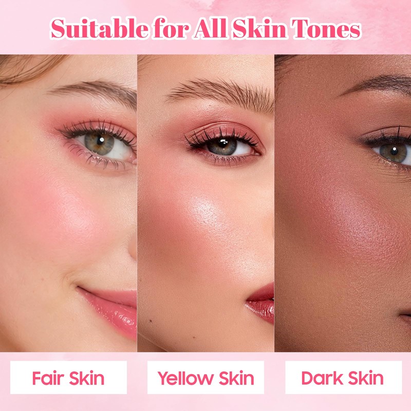 Liquid Blush Tint Multi-Use Lip Cheek Makeup High-Pigment Rose