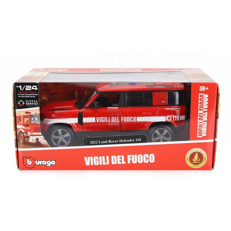 Burago Land Rover Defender Fire Brigade Model 1:24 Scale Italian