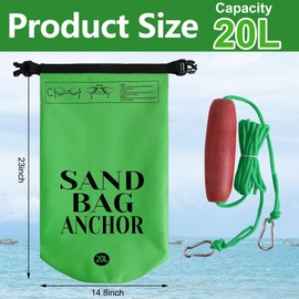 RunNico 500D Sand Anchor for Small Boats,2 in 1 PWC Jet Ski Anchor Kit with Adjustable Buoy,Waterproof Dry Bag for Jet Ski, Kayak, Boat, Watercraft and Canoe (Yellow-10L-1PCS)