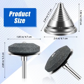 Anglekai 2+1PCS Metal Lawn Mower Blade Sharpener, Universal Metal Lawnmower Blade Sharpener Mower Sharpening Stone with 1PCS Balance Tool for Hand Drill/Power Drill