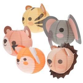 Operitacx Animal Paper Lanterns Jungle Birthday Party Supplies Decorative Hangings Classroom Decor