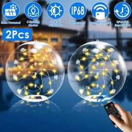2pcs IP68 Waterproof 14in Solar Powered Pool Balls Inflatable Pool Decoration Lights Remote Control Floating Pool Lights 3PcsColor: Transparent Color