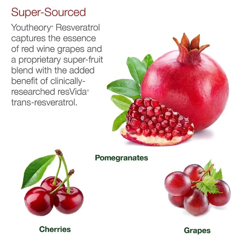 Resveratrol Con Acerola 290 Tabletas Antienvejecimiento