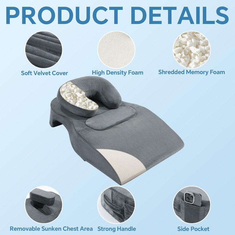 MABOZOO Face Down Prone Pillow, Massage Pillow with Headrest and