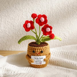 Positive Crochet Flower Birthday Gifts for Women Friends, for Women, Emotional Support Crochet Gift for Best Friends, Inspirational Presents for Best Friend Female Appreciation Gift