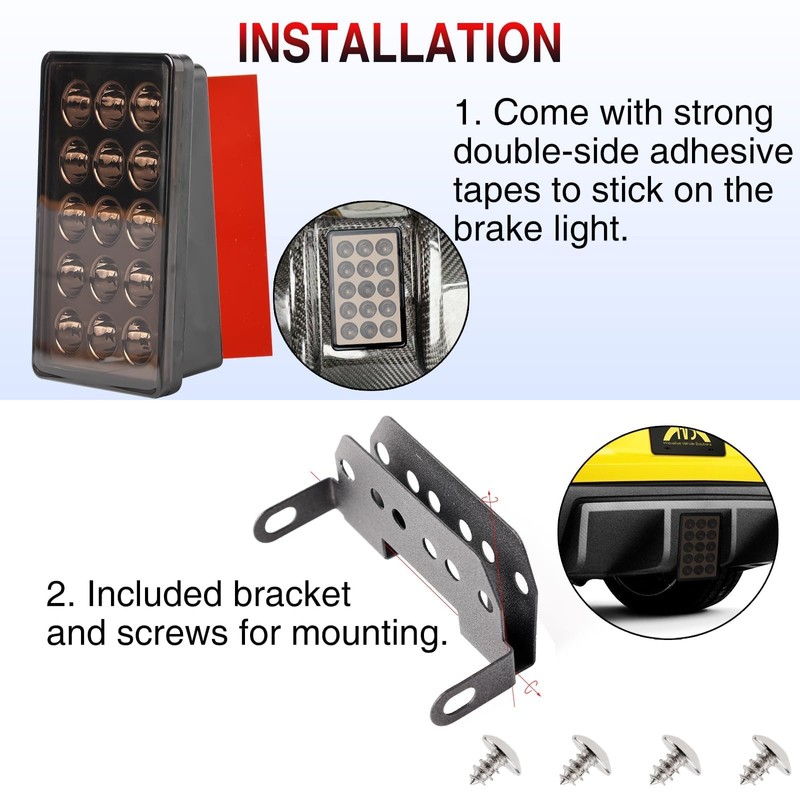 AUTOXBERT F1 Style Immitation LED Brake Light, Universal Rear 3rd