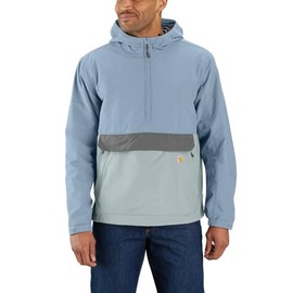 Carhartt Men's Rain Defender® Loose Fit Lightweight Packable Anorak, Neptune/Sky Fog, Small