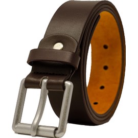 Ossi Men's 38 mm Smart Casual Jeans Black Belt, brown