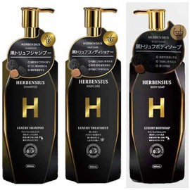 HERBENSIUS Luxury Shampoo, Treatment, Body Soap, 16.9 fl oz (500 ml) Each