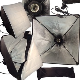 Blue Dot Trading 40cm-softbox-1-bulb Photo Lighting Softbox 16x16 with 1 Lamp Holder (White) 40cm-1 Bulb