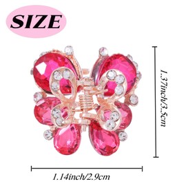 Campsis 3PCS Crystal Butterfly Hairclips Sparkly Rhinestone Hair Claw Gripper Bride Small Butterfies Hair Clips Photograph Wedding Party Hair Claw Clips Decoration Hair Accessories for Women