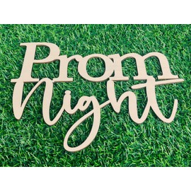 Wlropted Wooden Prom Night Sign for Backdrop, High School College Prom Background Photo Props for Graduation Party Decorations Supplies