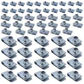 60 PCS Stainless Steel U-Clip Nuts Set M6 M8 M10, 304 Grade Speed Clip Fasteners for Sheet Metal, Spring Steel Mounting Clips with Thread, Panel Fixing Kit