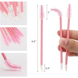 Tbestmax 300 varillas desechables para rímel, cepillos de doble punta para pestañas y labios, aplicador de lápiz labial, cepillos para cejas, extensiones de pestañas, cepillo de maquillaje portátil pa