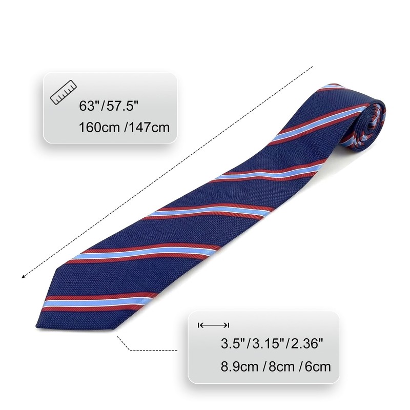 S&W SHLAX&WING Men's Necktie for Suit Jacket Classic 147cm Blue