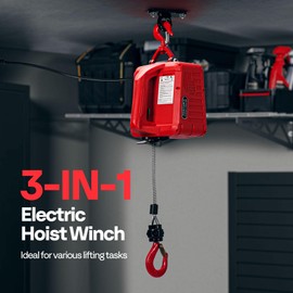 VIVOHOME 3-in-1 Electric Hoist Winch 1100lbs, 110V Portable Power Winch Crane with Wire and Wireless Remote Control, 40ft Lifting Height for Towing, Overload Protection for Garage, Factory, Warehouse