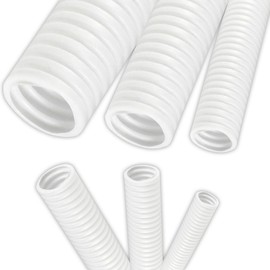 Electriduct 1" Polypropylene Non-Slit Wire Loom Corrugated Flexible Conduit - 100 Feet - White