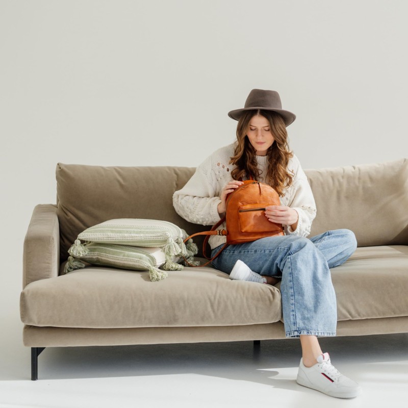 Berliner Bags Vintage Kelly Leather Backpack Small for Women -