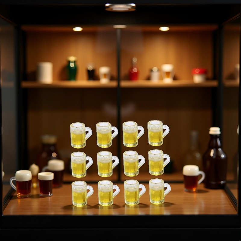 12Pcs Beer Cup, Miniature Cups, Dollhouse Mug Model for Miniature