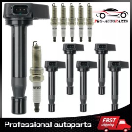 Unbranded 6PCS Ignition Coils + 6PCS Spark Plugs for Honda Pilot Odyssey Acura MDX UF603