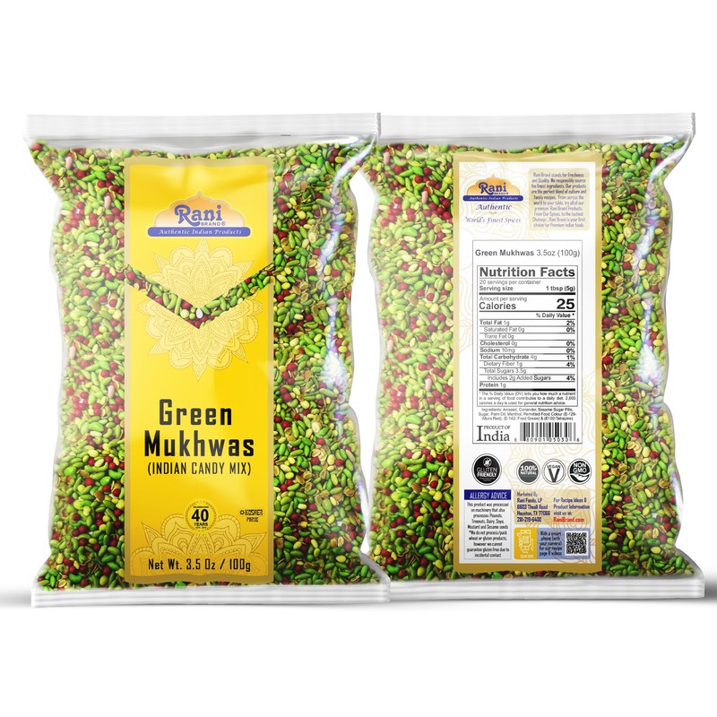 Rani Green Mukhwas (Special Digestive Treat) 3.5oz (100g) ~ Vegan