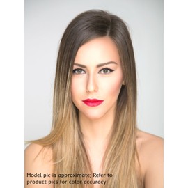 Tressmatch® 20"-22" Premim Remy Human Hair Clip in Extensions Ombre Brunette/Dark Brown/Honey Blonde Full Head Set 10 Pieces(pcs) [Set Weight:5.7oz/160grams]