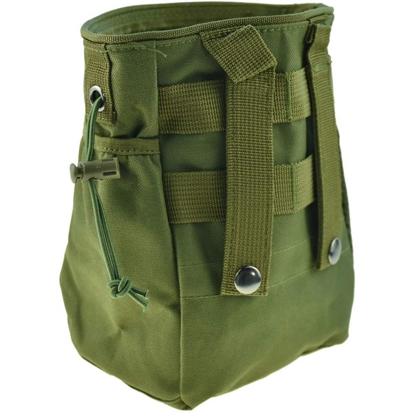 CREATRILL Tactical Molle Drawstring Magazine Dump Pouch, Military Adjustable Belt Utility Fanny Hip Holster Bag Outdoor Ammo Pouch (Olive drab)
