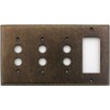 Classic Accents Aged Antique Brass 4 Gang Wall Plate -