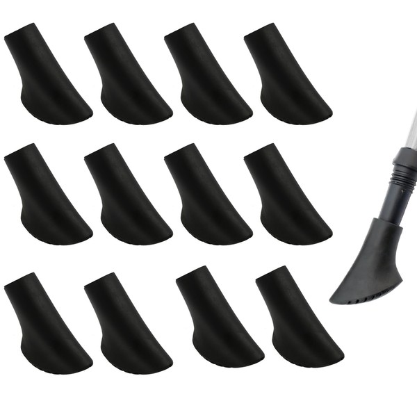 Nordic Walking Pads, 12 Pieces/6 Pairs, High-Quality Rubber Buffer for