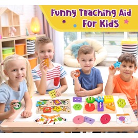 Subtail Montessori Toys for 1 Year Old - Wooden Toys for 1 2 Year Old Boy And Girl - Stacking Rings Toys - Early Development & Activity Toddler Toys - 1st Birthday Gifts for Boy Girls