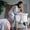 Cowiewie Bassinet Bedside Sleeper, Breathable Baby Bedside Bassinet and Mattress,