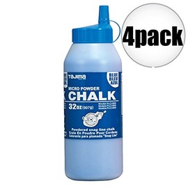 4 Pack Tajima PLC2-B900 Ultra-Fine Powdered Snap-Line Chalk, Blue chalk, 32 oz (907 g)