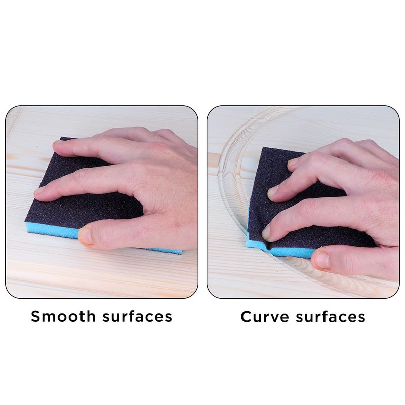 INNSPIRO Set of 2 Super Flexible Sanding Sponges, Fine Grit,