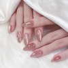 Cat Eye Nude False Nails - 30PCS Jelly Pink Press