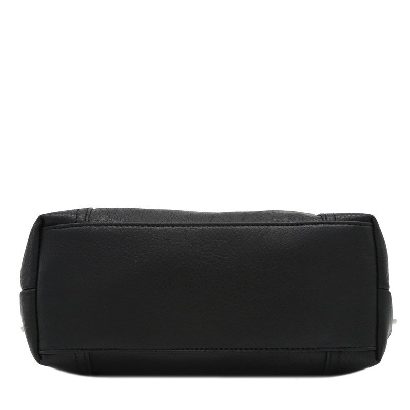 Hobo Shoulder Bag with Big Snap Hook Hardware (Black)